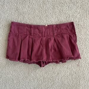 Free People Y2K Micro Mini Skort Red Maroon - Size 8